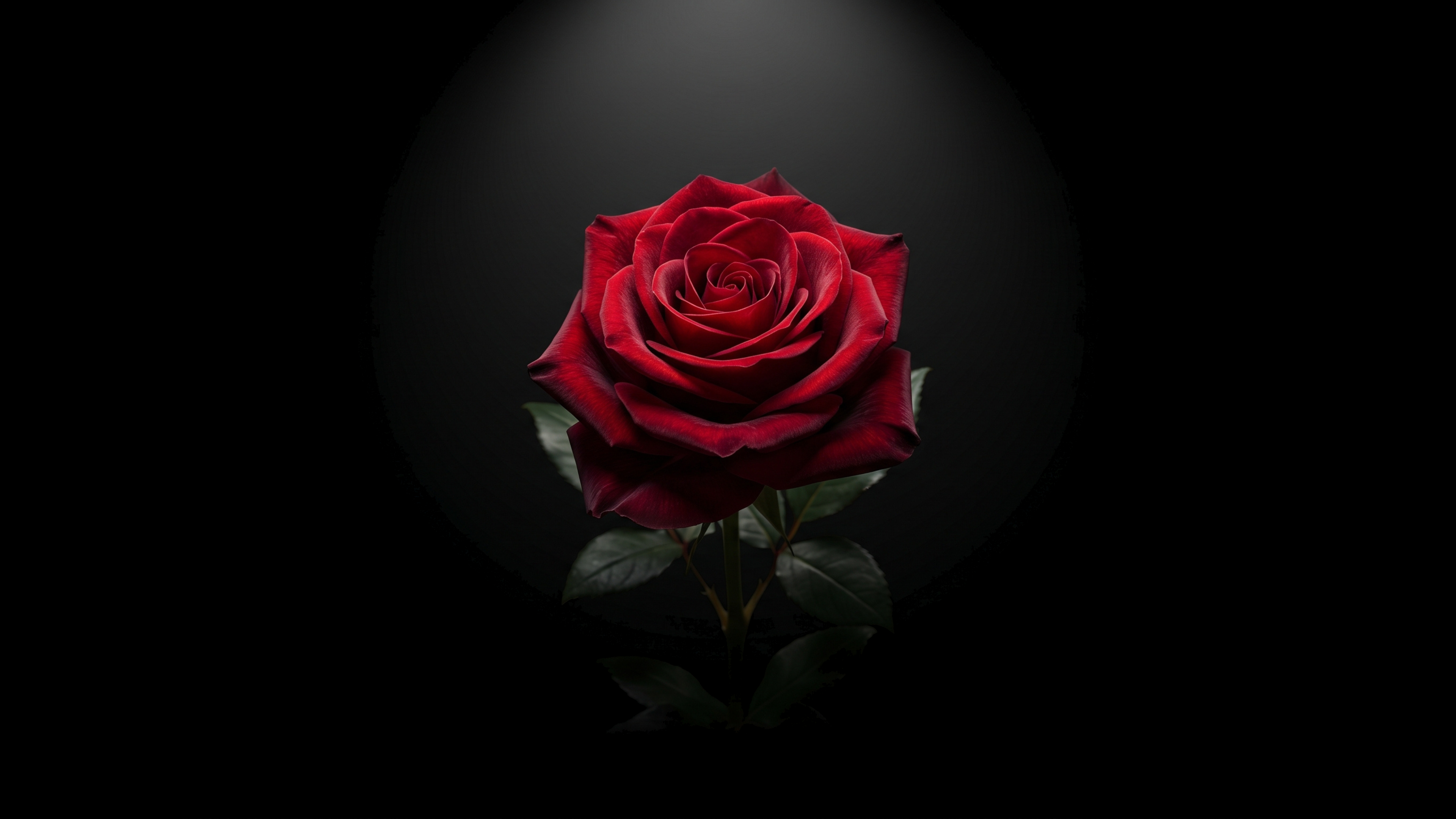 Crimson Rose In Dark Gallery